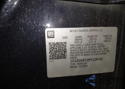 2023 Chevrolet Malibu Fwd 1Lt из США, поврежденный, VIN 1G1ZD5ST2PF129762